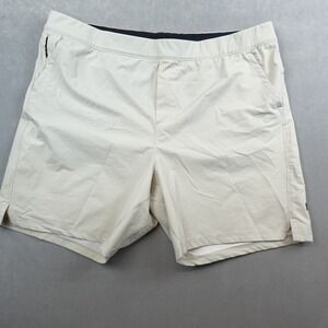 Public Rec Shorts Men 44 Beige Pull On Gym Running Stretch Flex Performance